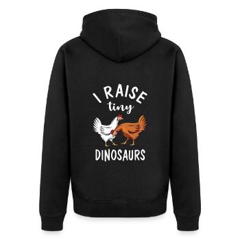 Chickens funny chicken lovers gift chicken farm - Unisex Premium Organic Zip Hoodie - black - Back - Nico (187cm)