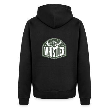 Whistler British Columbia Canada - Unisex Premium Organic Zip Hoodie - black - Back - Nico (187cm)