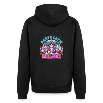 Party Crew Mallorca Licorne Design - Veste à capuche bio Premium Unisexe - noir - Dos - Nico (187cm)