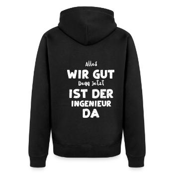 Alles Wir Gut Denn Jetzt Ist Der... - Unisex Premium Bio Zip Hoodie - Schwarz - Hinten - Nico (187cm)