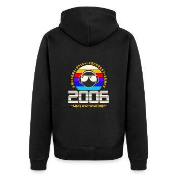 2006 - Unisex Premium Bio Zip Hoodie - Schwarz - Hinten - Nico (187cm)