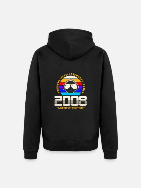 2008 - Unisex Premium Organic Zip Hoodie - black