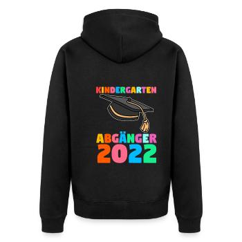 Schüler Kindergarten 2022 Schulanfang Einschulung - Unisex Premium Bio Zip Hoodie - Schwarz - Hinten - Nico (187cm)