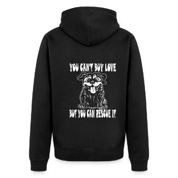 SAUVETAGE ANIMAL AIDE AUX ANIMAUX - Veste à capuche bio Premium Unisexe - noir - Dos - Nico (187cm)