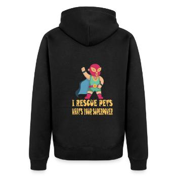 SAUVETAGE ANIMAL AIDE AUX ANIMAUX - Veste à capuche bio Premium Unisexe - noir - Dos - Nico (187cm)