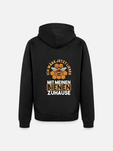 Imker Honig Bienen - Unisex Premium Bio Zip Hoodie - Schwarz