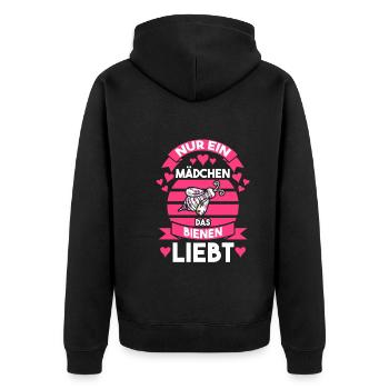 Imker Biene Bienen - Unisex Premium Bio Zip Hoodie - Schwarz - Hinten - Nico (187cm)