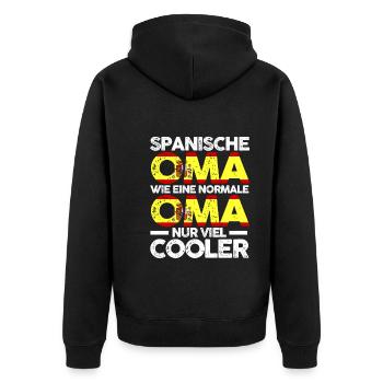 Espana Spanierin Spanienische Oma Spanien - Unisex Premium Bio Zip Hoodie - Schwarz - Hinten - Nico (187cm)