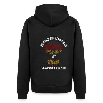 Espana Deutschland Spanier Spanisches Spanien - Unisex Premium Bio Zip Hoodie - Schwarz - Hinten - Nico (187cm)