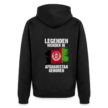Afghanistan Afghane Afghanisches - Unisex Premium Bio Zip Hoodie - Schwarz - Hinten - Nico (187cm)
