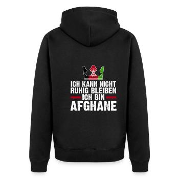 Afghanistan Afghane Afghanisches - Unisex Premium Bio Zip Hoodie - Schwarz - Hinten - Nico (187cm)