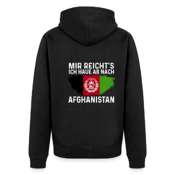 Afghanistan Afghane Afghanisches - Unisex Premium Bio Zip Hoodie - Schwarz - Hinten - Nico (187cm)