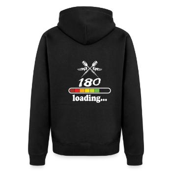 Dart - Unisex Premium Bio Zip Hoodie - Schwarz - Hinten - Nico (187cm)