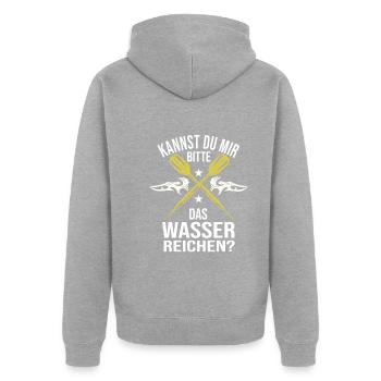 Dart - Unisex Premium Bio Zip Hoodie - Grau meliert - Hinten - Nico (187cm)