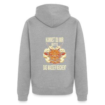 Dart - Unisex Premium Bio Zip Hoodie - Grau meliert - Hinten - Nico (187cm)