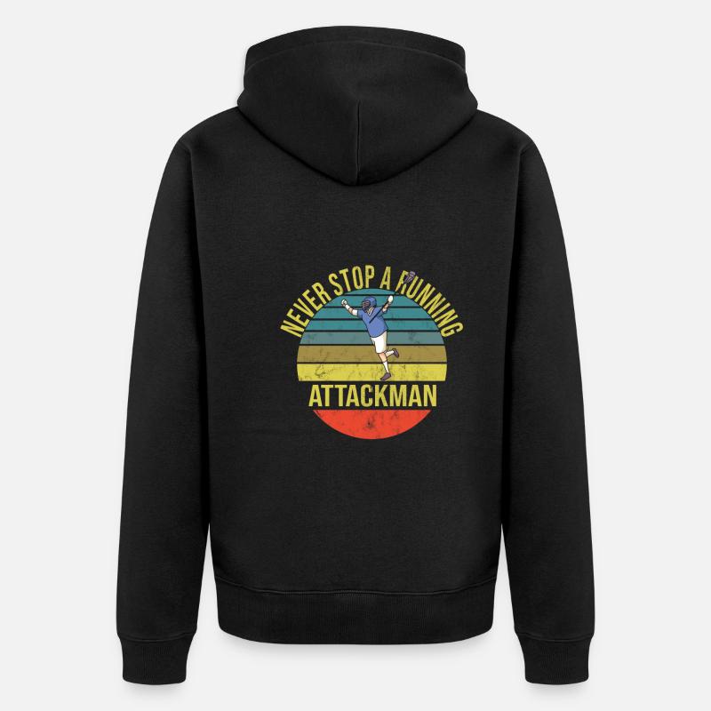 Lacrosse 2 - Unisex Premium Bio Zip Hoodie - Schwarz