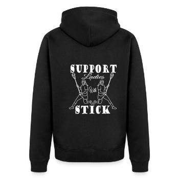 Lacrosse - Unisex Premium Bio Zip Hoodie - Schwarz - Hinten - Nico (187cm)