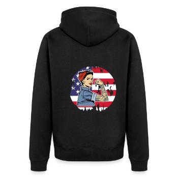 États-Unis Amérique Américain Américain - Veste à capuche bio Premium Unisexe - noir - Dos - Nico (187cm)
