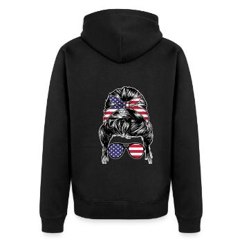 États-Unis Amérique Américaine - Veste à capuche bio Premium Unisexe - noir - Dos - Nico (187cm)