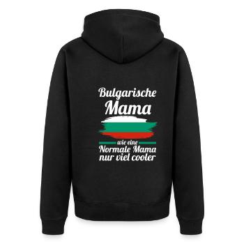 Bulgarin AmerikanischeMama Bulgarien Mutter Balkan - Unisex Premium Bio Zip Hoodie - Schwarz - Hinten - Nico (187cm)