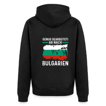 Balkan Urlaub Bulgare Bulgarien - Unisex Premium Bio Zip Hoodie - Schwarz - Hinten - Nico (187cm)