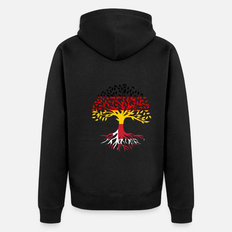 Roots Tree Allemagne Danemark - Veste à capuche bio Premium Unisexe - noir
