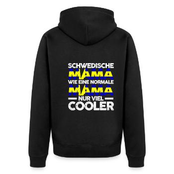 Schweden Schwedenische Mama Schweden Mutter Skandi - Unisex Premium Bio Zip Hoodie - Schwarz - Hinten - Nico (187cm)