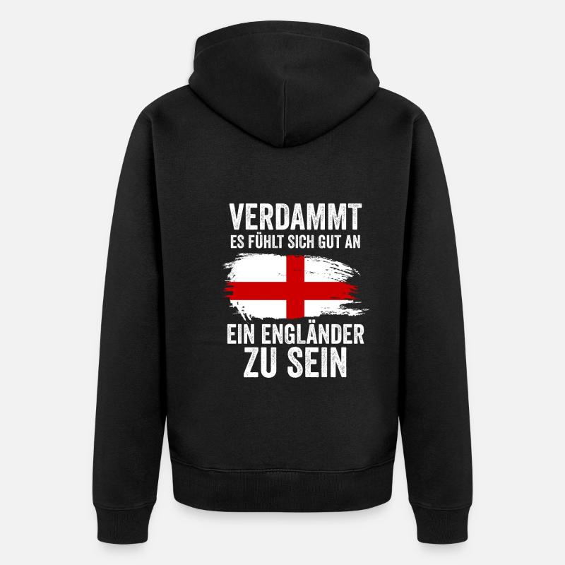 England Engländer Englisches - Unisex Premium Bio Zip Hoodie - Schwarz