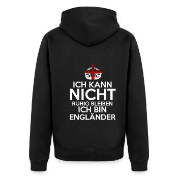 England Engländer Englisches - Unisex Premium Bio Zip Hoodie - Schwarz - Hinten - Nico (187cm)