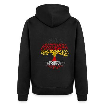 Roots Tree Allemagne Autriche - Veste à capuche bio Premium Unisexe - noir - Dos - Nico (187cm)