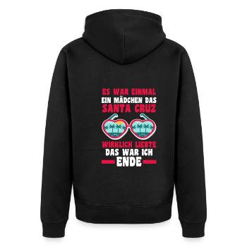 Es war einmal ein Mädchen das Santa Cruz wirklich - Unisex Premium Bio Zip Hoodie - Schwarz - Hinten - Nico (187cm)