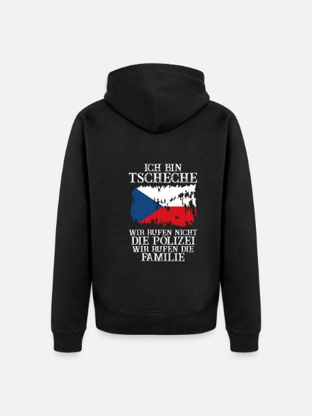 Tschechien Tscheche Tschechisches - Unisex Premium Bio Zip Hoodie - Schwarz