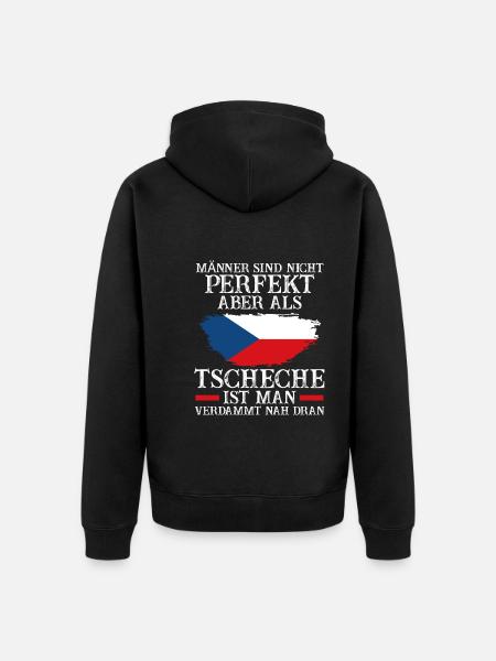 Tschechien Tscheche Tschechisches - Unisex Premium Bio Zip Hoodie - Schwarz