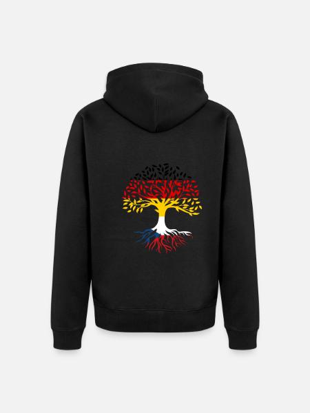 Roots Tree Germany Czech Republic - Unisex Premium Organic Zip Hoodie - black