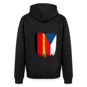 Germany Flag Czech Republic - Unisex Premium Organic Zip Hoodie - black - Back - Nico (187cm)