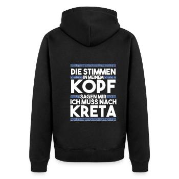 Die Stimmen in meinem Kopf sagen mir ich muss nach - Unisex Premium Bio Zip Hoodie - Schwarz - Hinten - Nico (187cm)