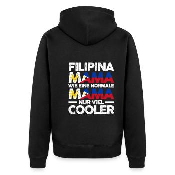 Filipina Philippinenische Mama Philippinen Mutter - Unisex Premium Bio Zip Hoodie - Schwarz - Hinten - Nico (187cm)