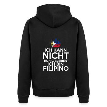 Philippinen Filipino Philippinisches - Unisex Premium Bio Zip Hoodie - Schwarz - Hinten - Nico (187cm)