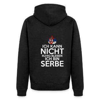 Serbien Serbe Serbisches - Unisex Premium Bio Zip Hoodie - Schwarz - Hinten - Nico (187cm)