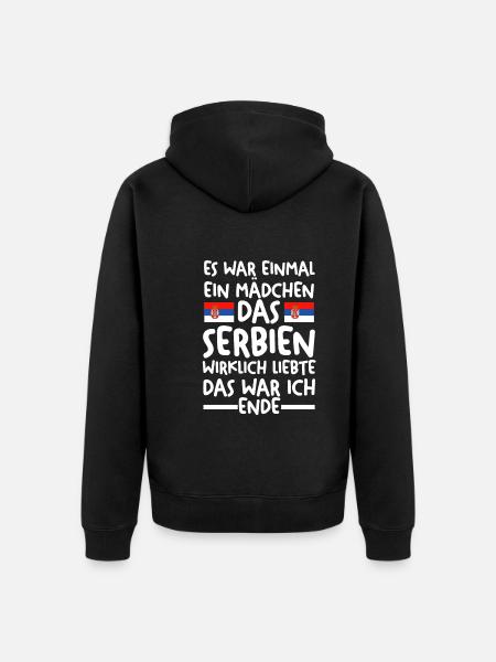 Serbien Serbe Serbisches - Unisex Premium Bio Zip Hoodie - Schwarz