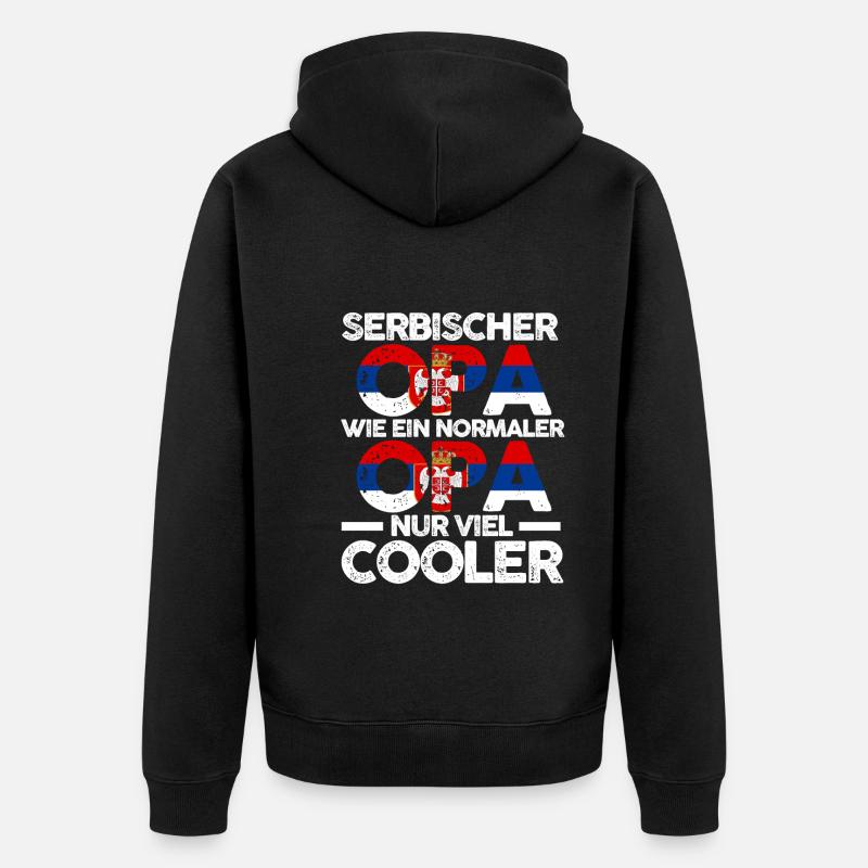 Serbischer Opa Serbe Serbien - Unisex Premium Bio Zip Hoodie - Schwarz