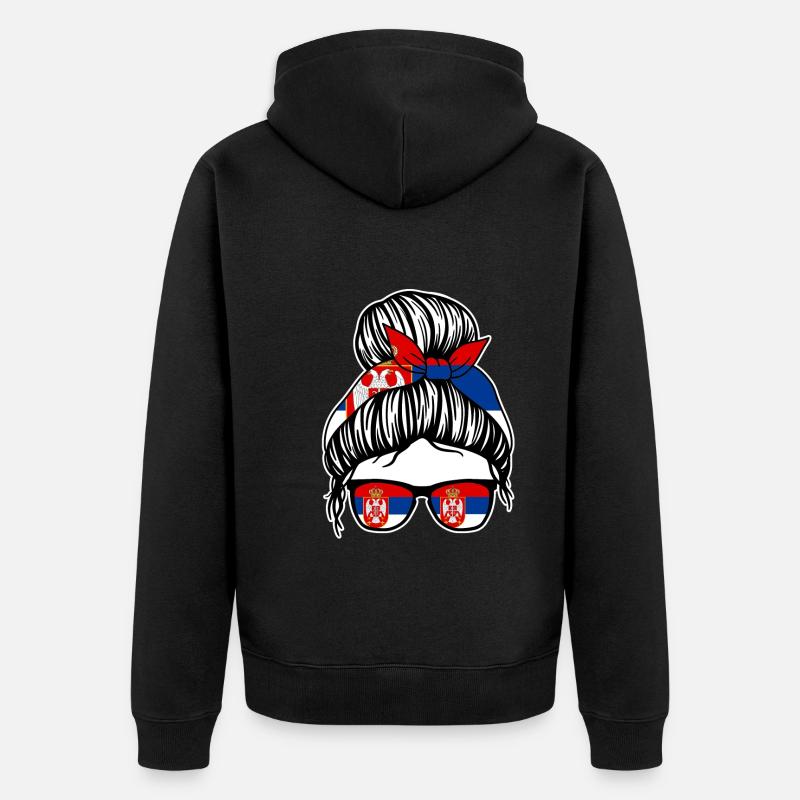 Serbe Serbe Serbie - Veste à capuche bio Premium Unisexe - noir