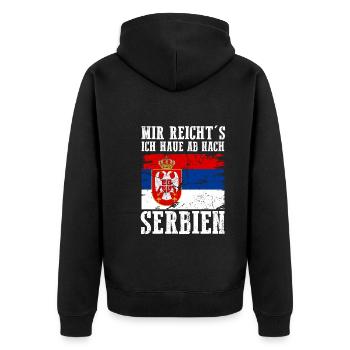 Serbien Serbe Serbisches - Unisex Premium Bio Zip Hoodie - Schwarz - Hinten - Nico (187cm)