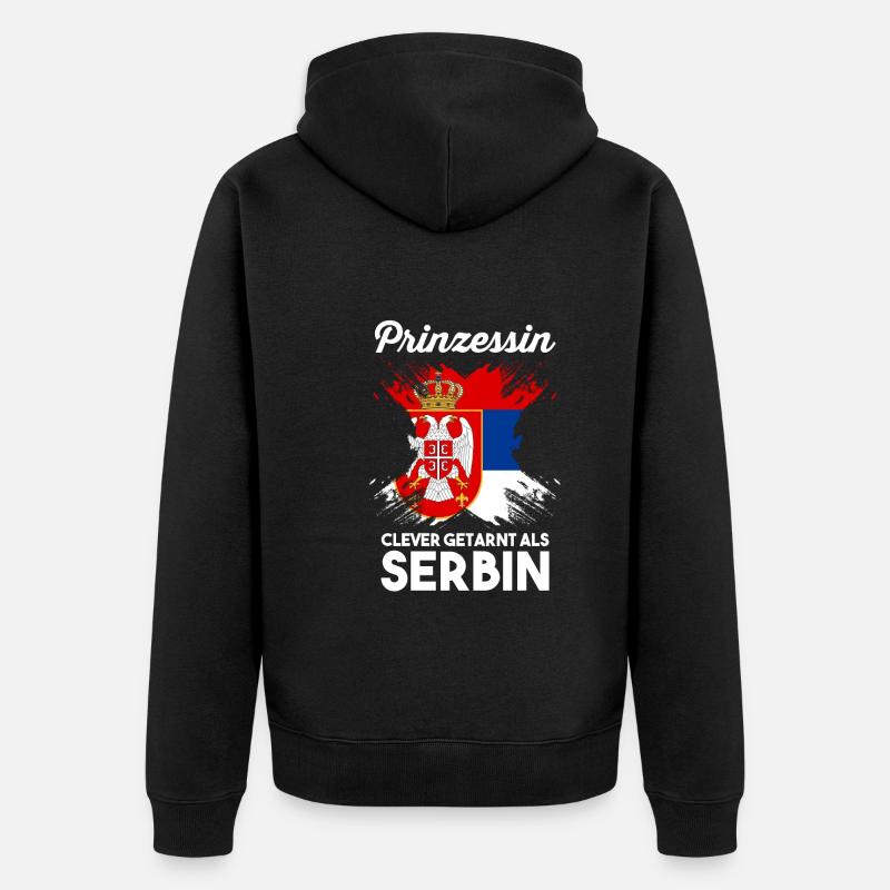 Prinzessin Serbe Serbisches Serbien - Unisex Premium Bio Zip Hoodie - Schwarz