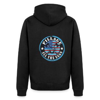 Viking - Unisex Premium Organic Zip Hoodie - black - Back - Nico (187cm)