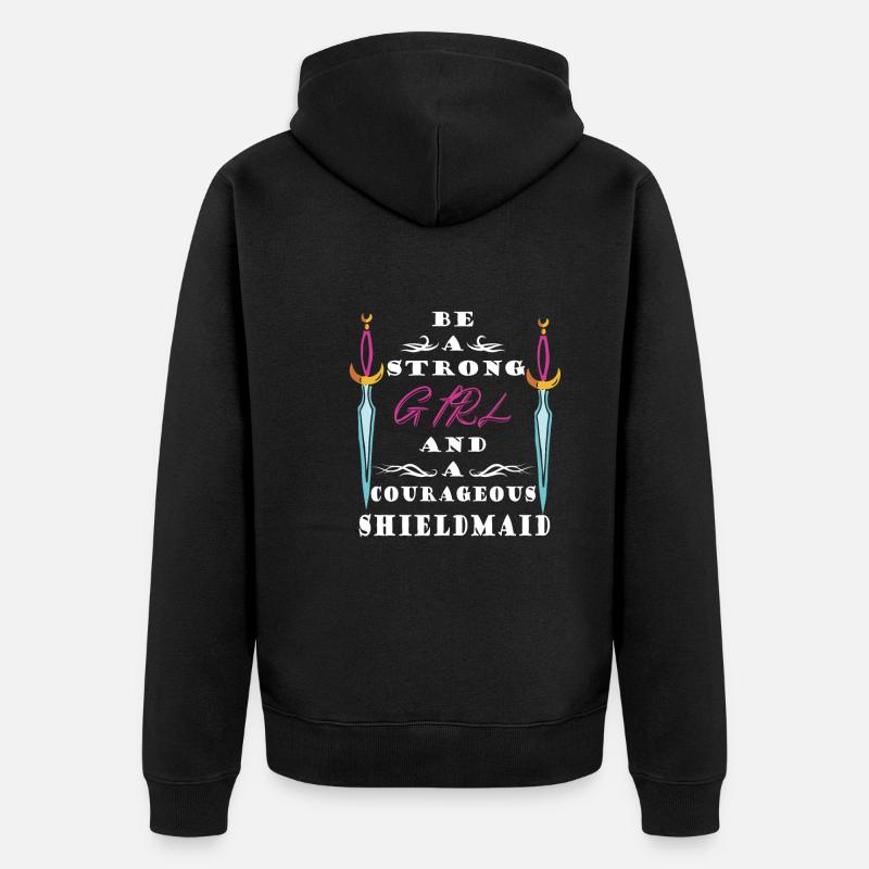 Wikinger - Unisex Premium Bio Zip Hoodie - Schwarz