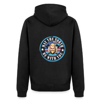 Viking - Unisex Premium Organic Zip Hoodie - black - Back - Nico (187cm)