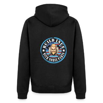 Viking - Unisex Premium Organic Zip Hoodie - black - Back - Nico (187cm)