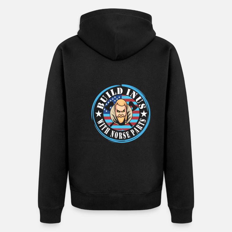 Wikinger - Unisex Premium Bio Zip Hoodie - Schwarz