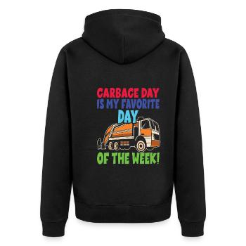 Garçon d’anniversaire de camion à ordures - Veste à capuche bio Premium Unisexe - noir - Dos - Nico (187cm)